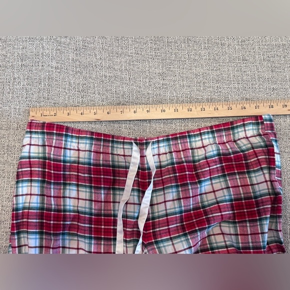 Gillian & O’Malley Red White  Plaid Flannel Pajamas Button Down Top Pants Sz L - Picture 15 of 16